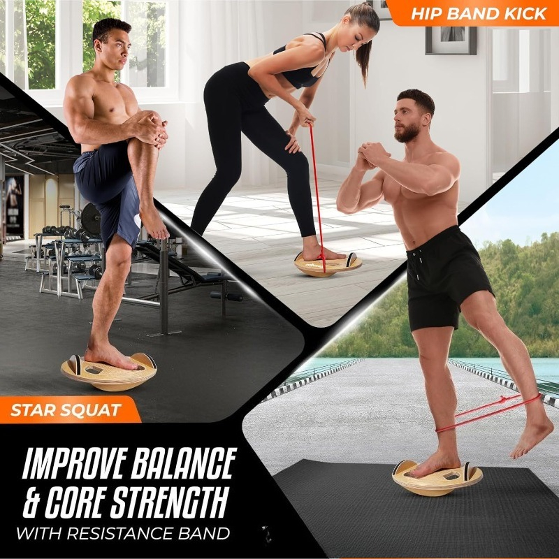 Planche d'équilibre en bois po - Yoga Fitness Training avis et prix